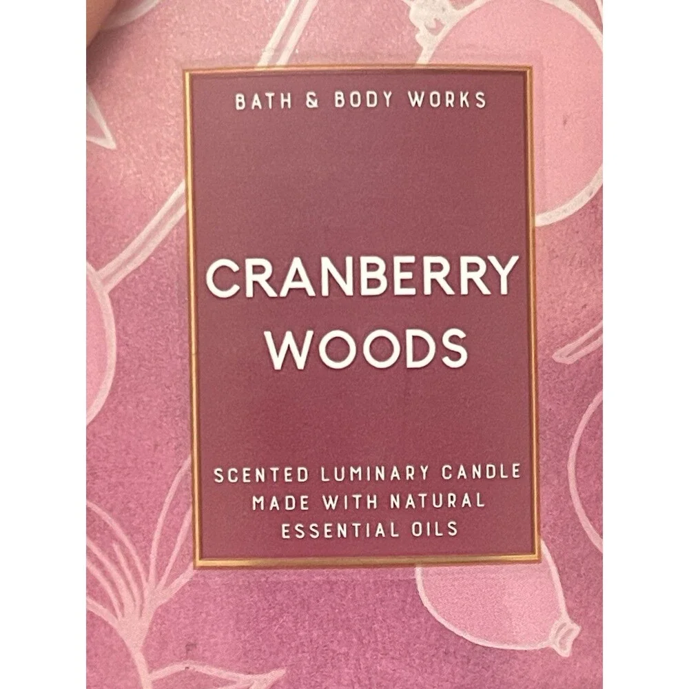 2 LOT Bath & Body Works 3-Wick Candles – Sugar Pecan Pie & Cranberry Woods – NEW - Picture 8 of 9